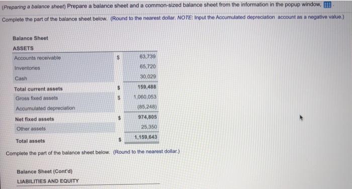 #3: 5i need help with the missing boxes (Preparing a balance sheet)