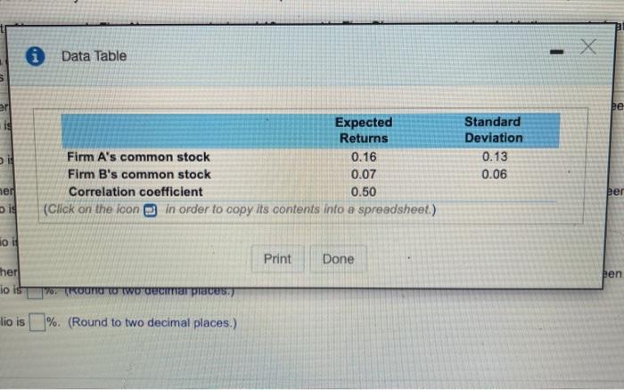 of two risky Investments) Mary Gullott recently graduated from college and in