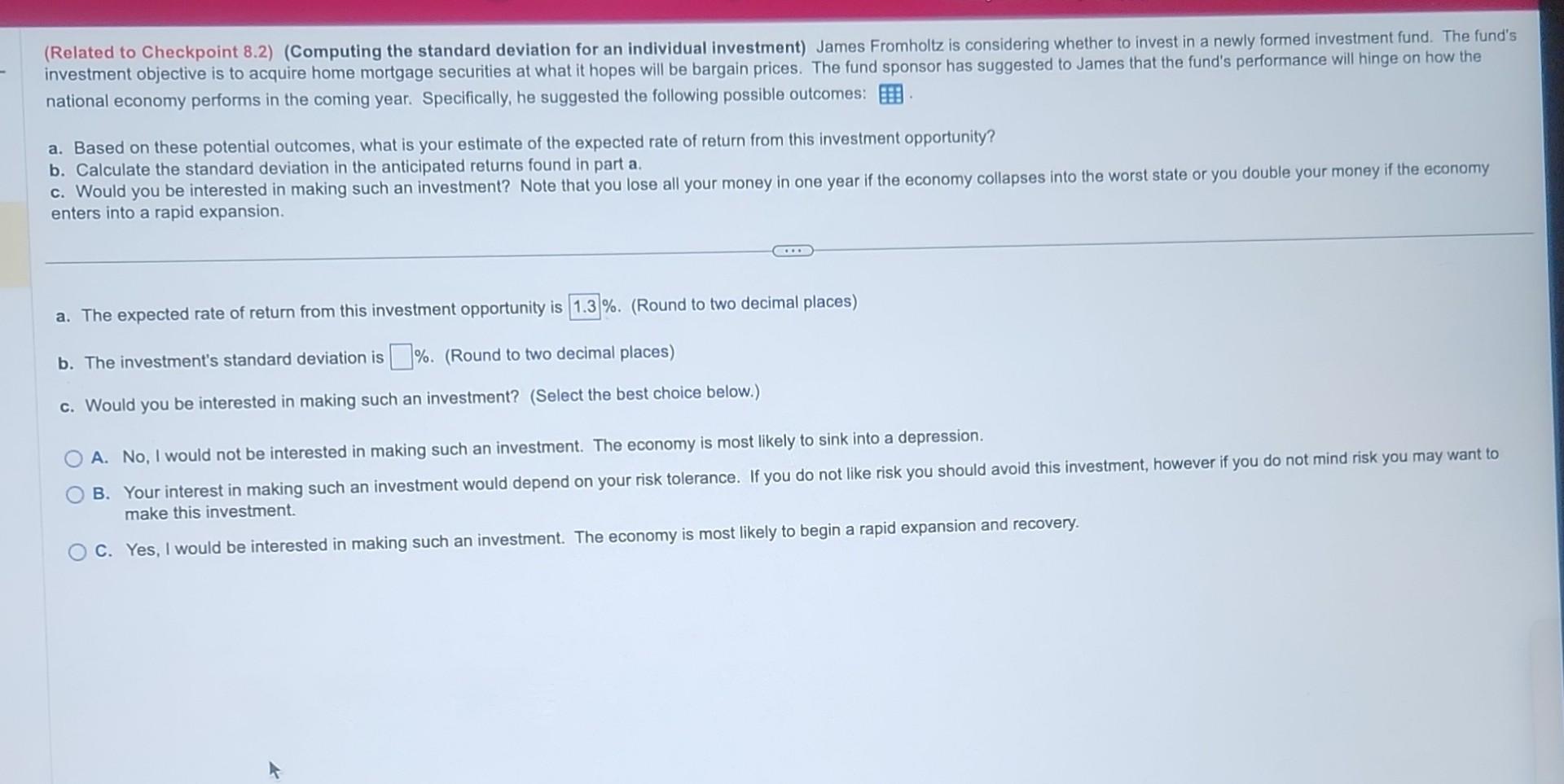 (Related to Checkpoint 8.2) (Computing the standard deviation for an individual