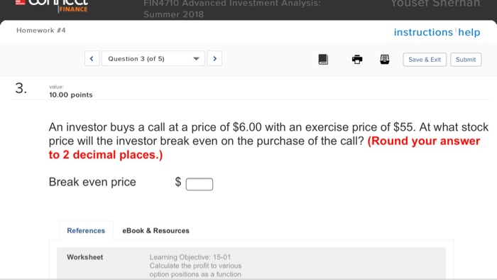 options with a strike price of $66. The call premium is $5.05