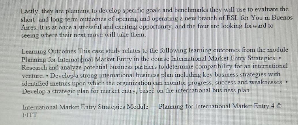 Market Entry 1 FITT ESL for You: Business English from Japan to