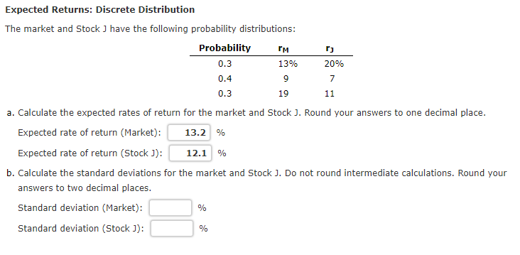 ) 13% 20% 9 7 19 11 Expected Returns: Discrete Distribution