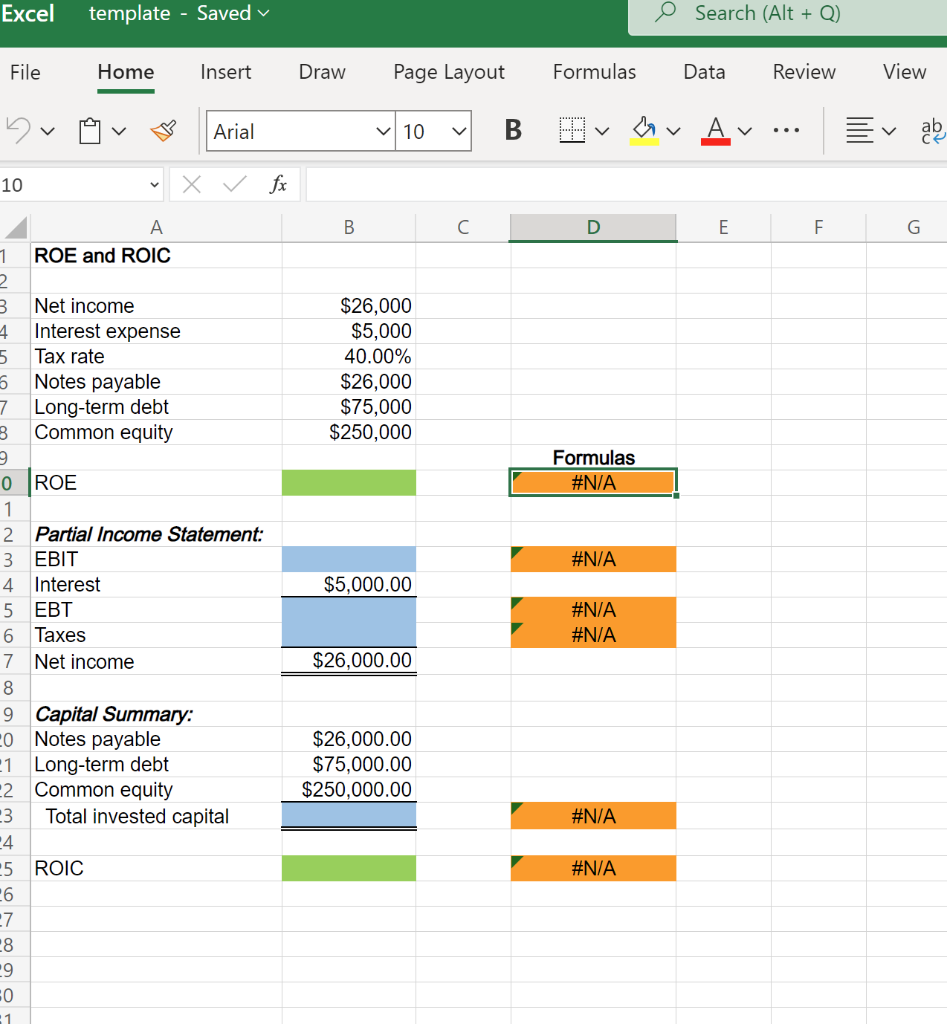 Excel Online Structured Activity: ROE and ROIC Baker Industries net income
