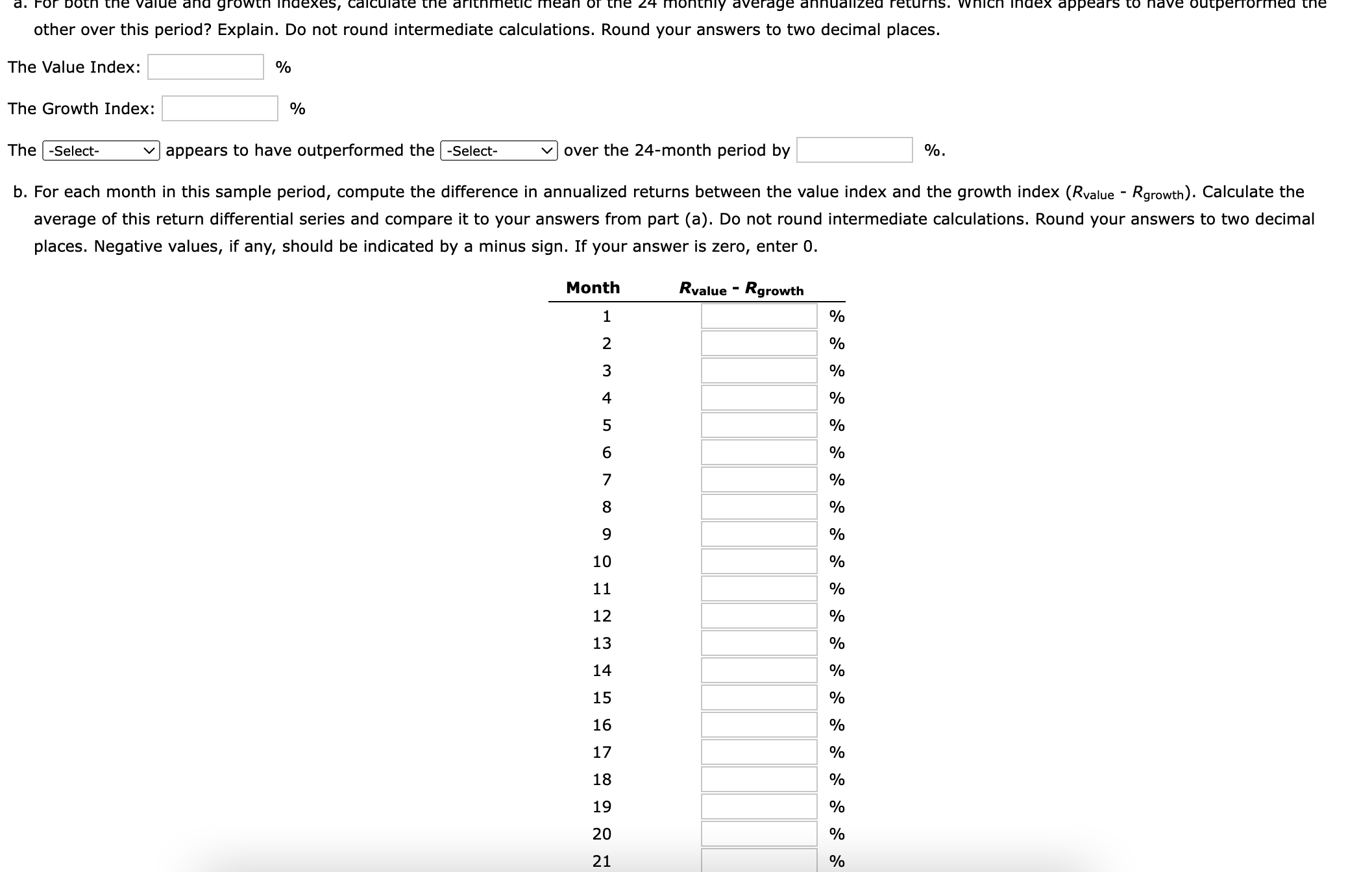 of calculating the risk premium associated with a value investment factor. Interpret