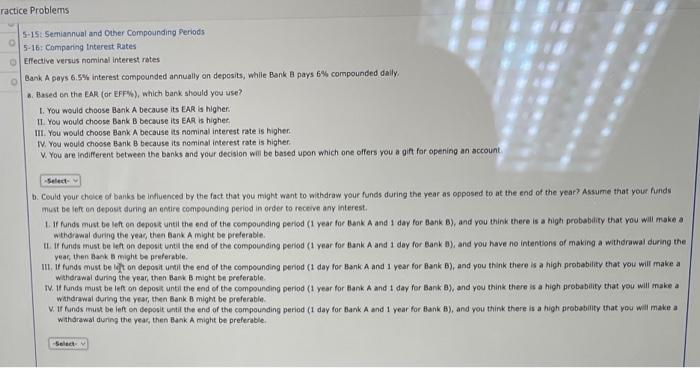 the following rates? Compounding occurs once a year. Round each answer to