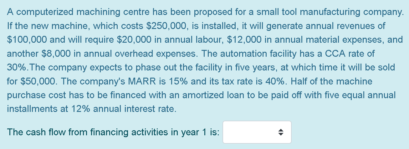  A computerized machining centre has been proposed for a small tool