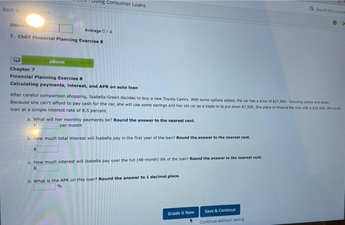  Using consumer Loans Back to Q Search this con An Average