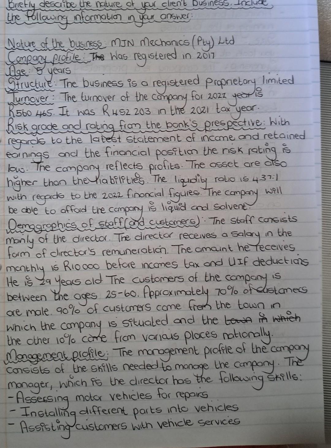 Submit a sales proposal for this business client. Ensure that these