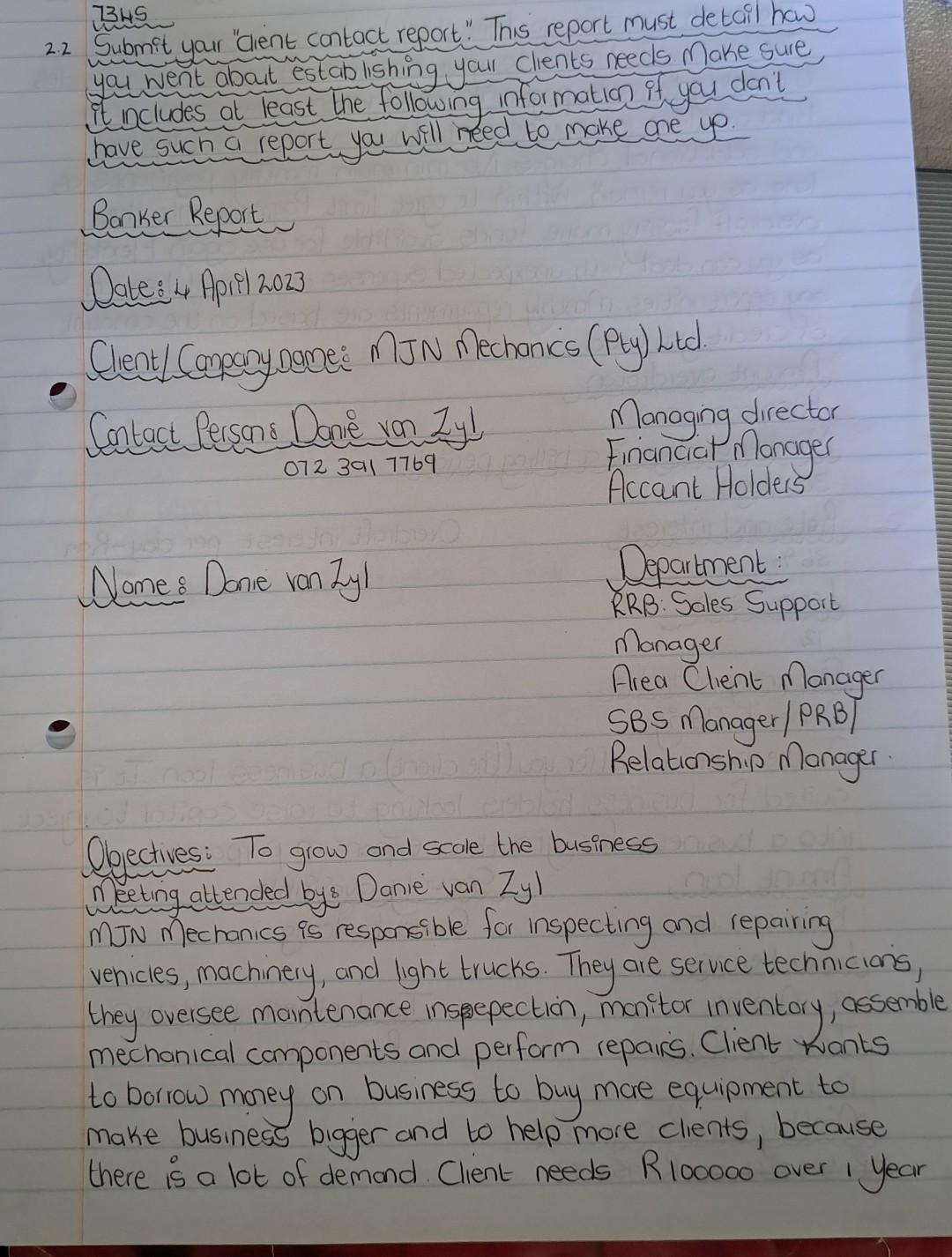 client and their buying behaviour Briefly describe the nature of your clien't