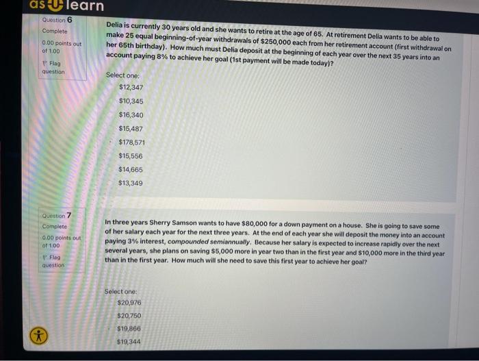 and she wants to retire at the age of 65. At retirement