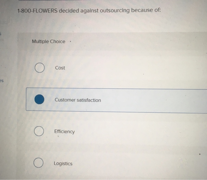 the questions which follow Part I: In a number of areas, outsourcing