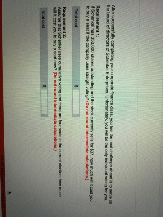  Please show all the steps After successfully completing your corporate finance