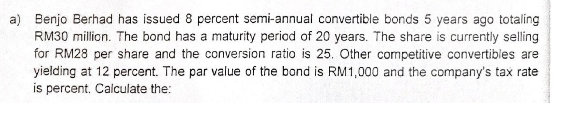 Please calculate conversion price , conversion value , and conversion premium