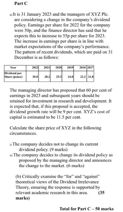 Please answer part C question thank you so much a) It is