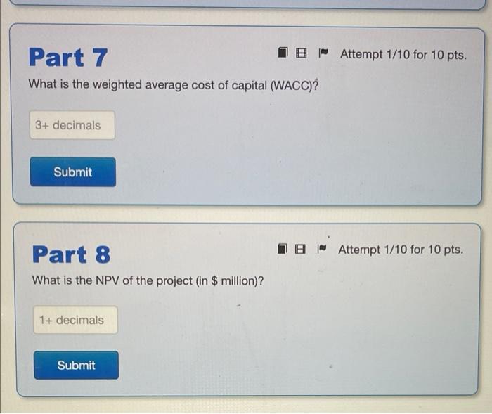 the following sales in $ million). Assume all cash flows occur at
