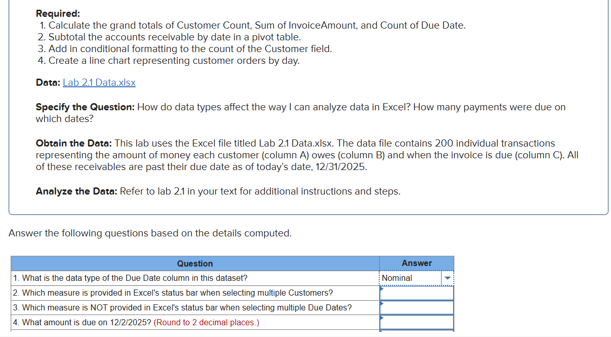  Questions for sheet ; Customer InvoiceAmount Due Date IBM 406.57 10/3/2025