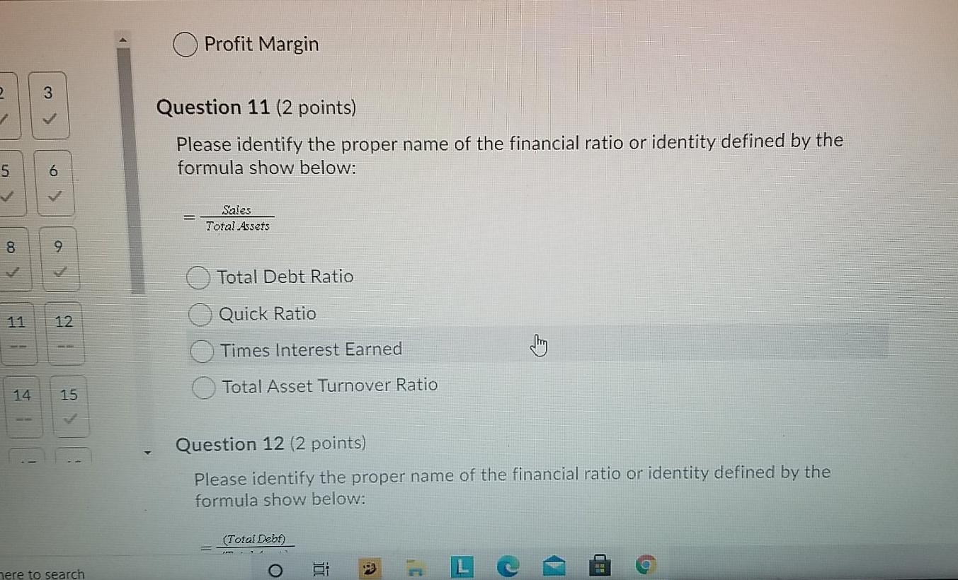 Please identify the proper name of the financial ratio or identity defined