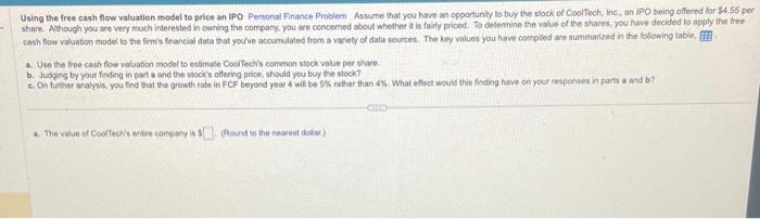 Penional Finance Problem Assume that you have an opporturity lo buy the