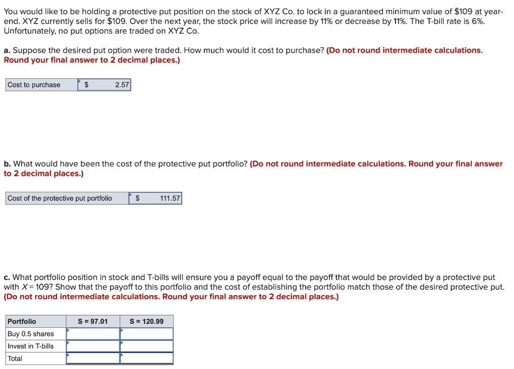 You would like to be holding a protective put position on
