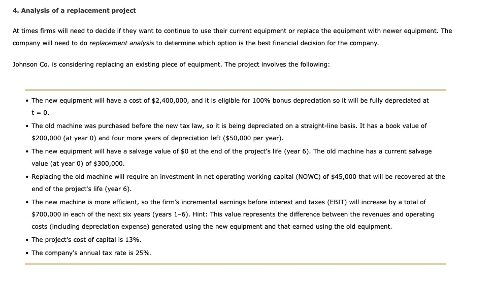 How to solve the net present value (NPV) for this replacement project?
