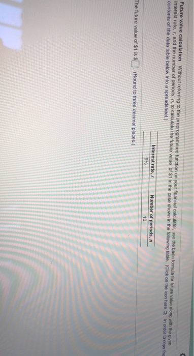  Future value calculation without referring to the preprogrammed function on your