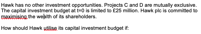 invest: Project NPV at t=0, m 9 Cash outflow at t=0, m