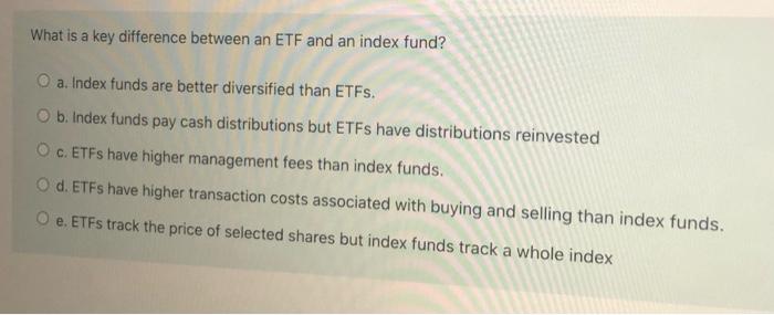  What is a key difference between an ETF and an index