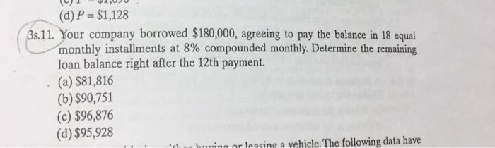 borrowed $120,000, agreeing to pay the balance in 12 equal annual install-