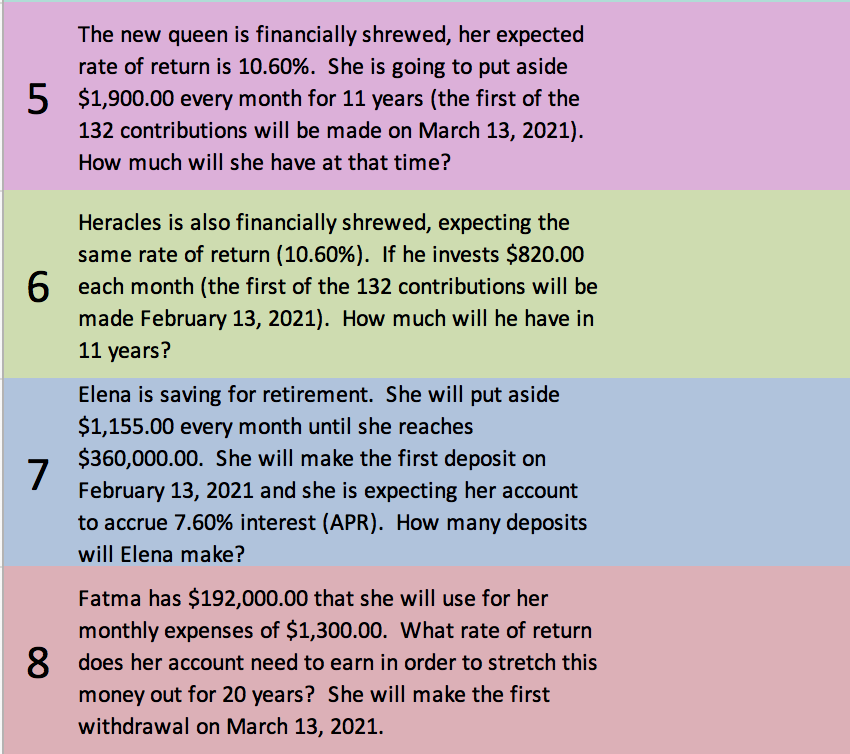  Please use excel for your findings. I would also like to