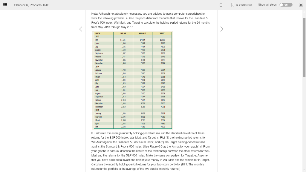 Chapter 6, Problem 1MC 48 Bookmarks) Show all steps: Ncte: Although