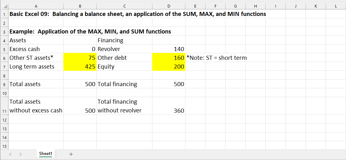1. In Basic Excel 09 spreadsheet.xlsx, insert a row between rows 5