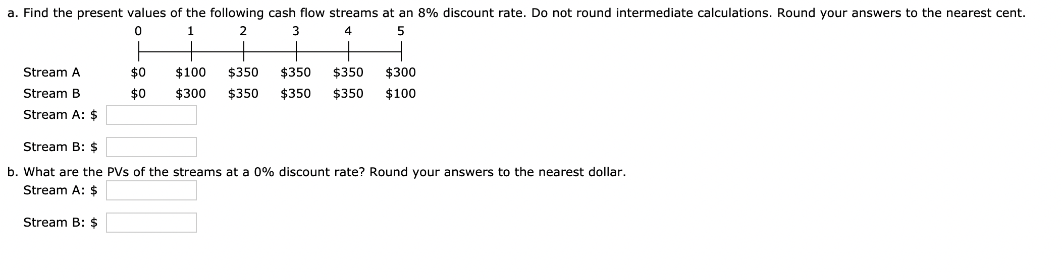 two decimal places. a. 4%. year(s) b. 10%. year(s) c. 19%. year(s)