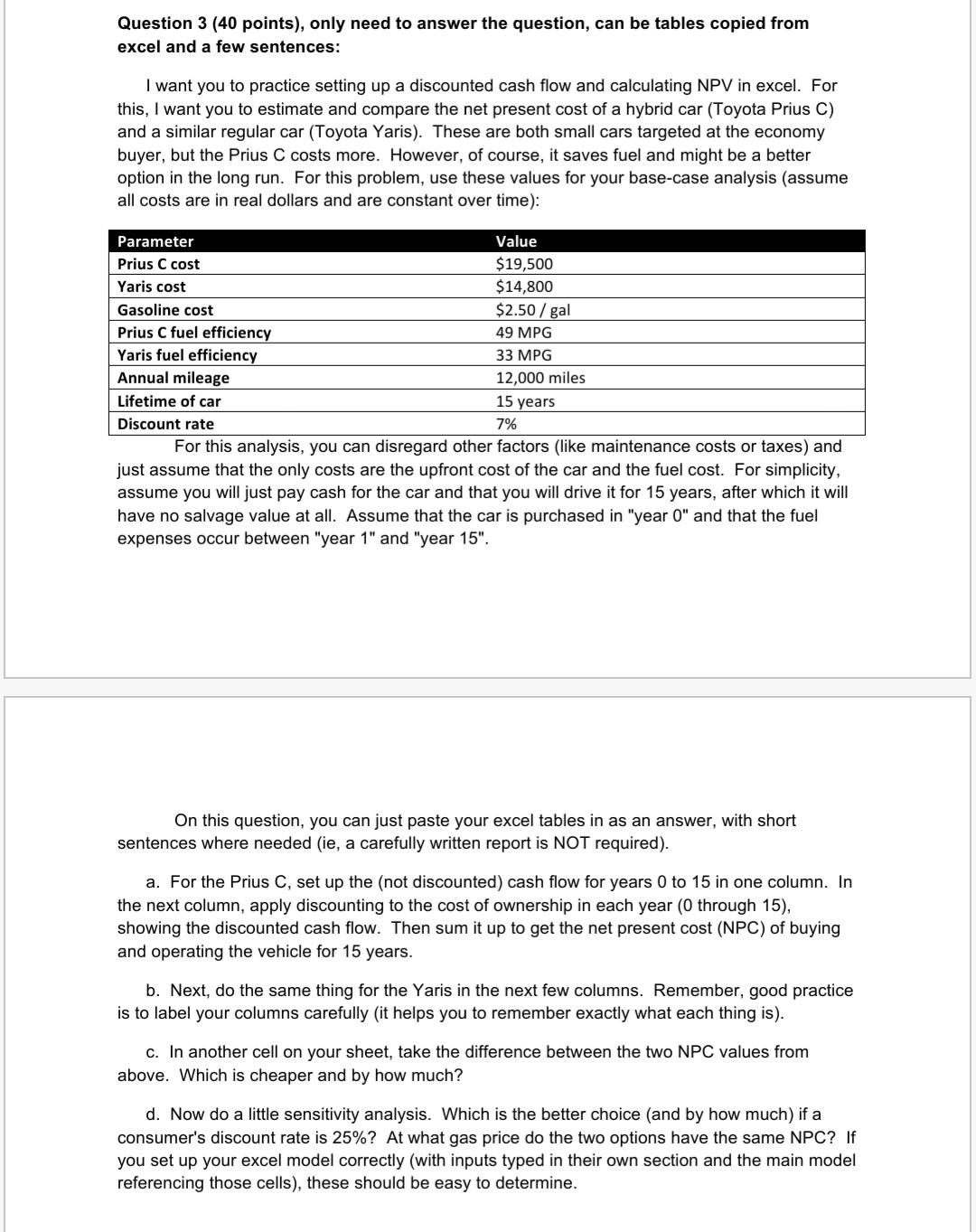  Question 3 (40 points), only need to answer the question, can