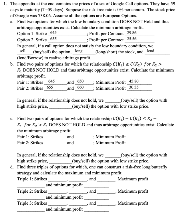 Appendix is below for more information. 1. The appendix at the end