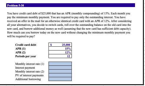 Can I please get the answer using the excel formulas used for