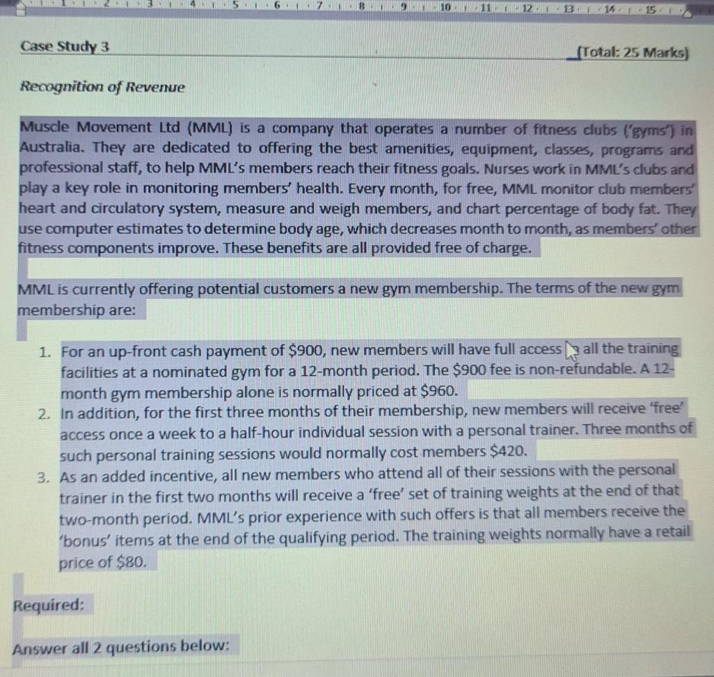  9 10 11 13 14 Case Study 3 (Total: 25 Marks)