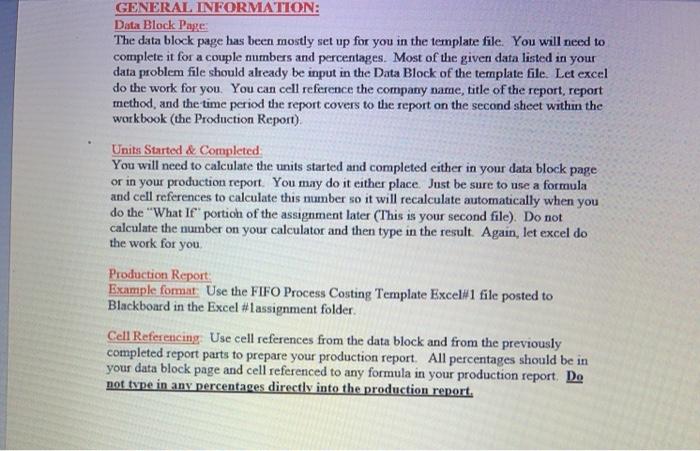 cost reconciliation) FIFO production report using the data from the Problem Data