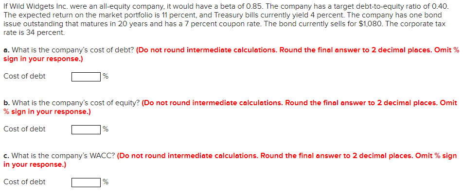  Step by step solutions please If Wild Widgets Inc. were an