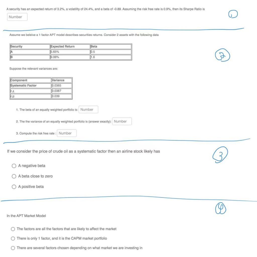  A security has an expected return of 3.2%, a volatility of