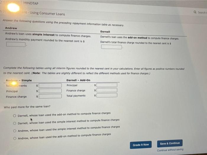 interestor add-on methods to compute finance charges Comparing Loan Payments Using the