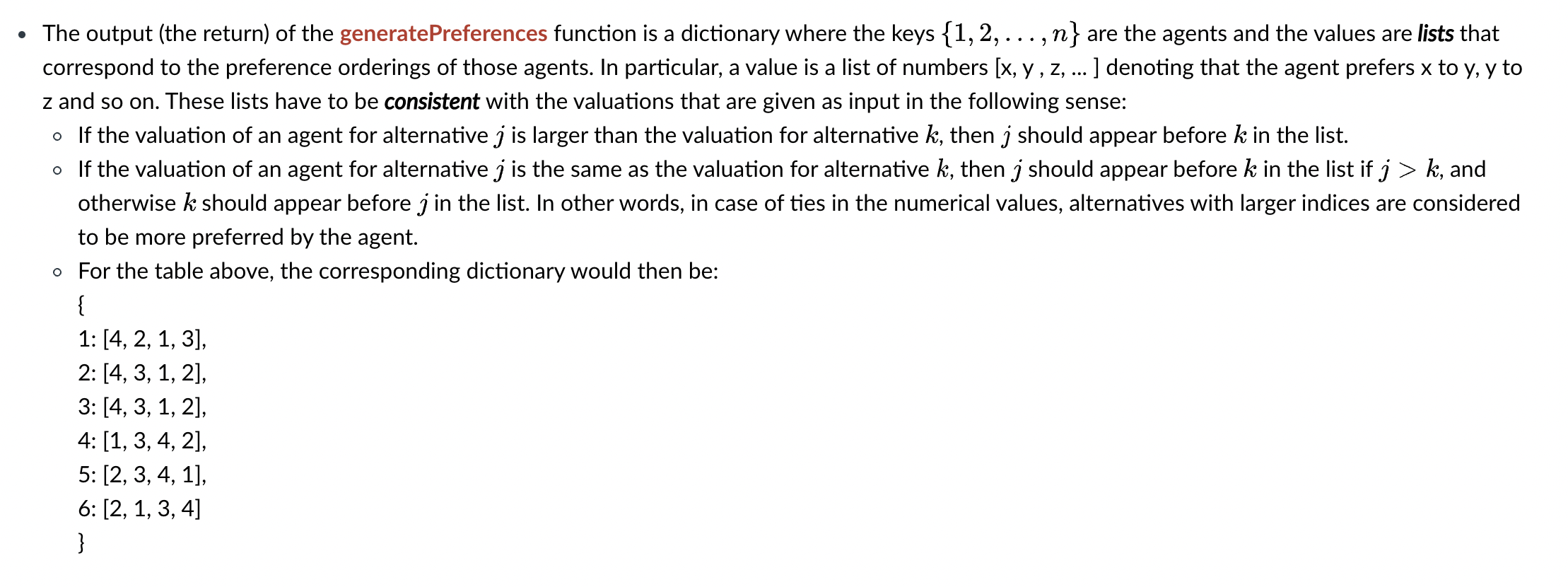 alternatives. Every agent has a preference ordering where a > B means