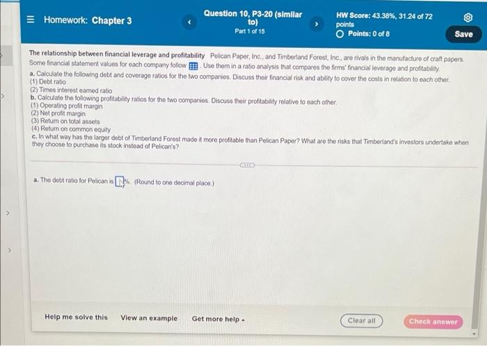 please help!!! 15 parts Homework: Chapter 3 Question 10, P3-20 (similar Part