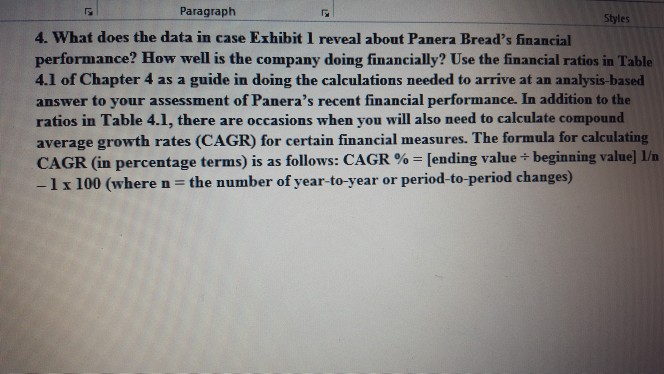 Paragraph Styles 4. What does the data in case Exhibit 1
