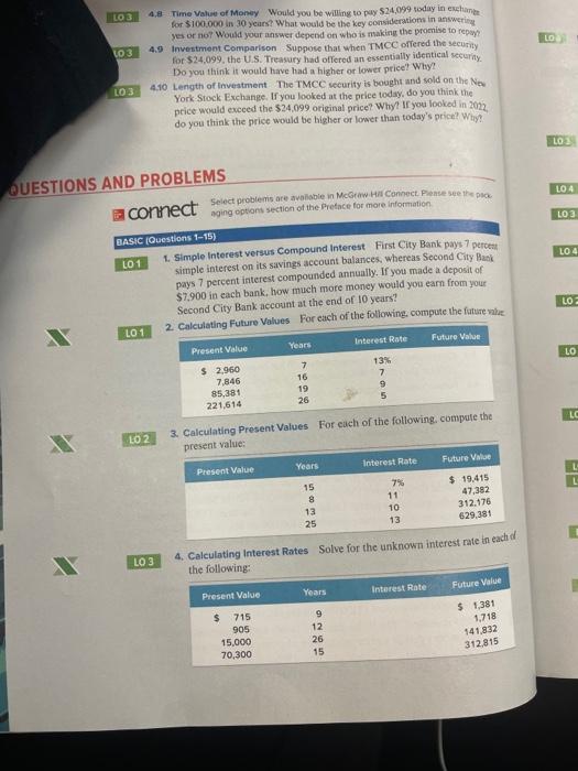please answer questions 2, 3 , and 4 LO 3 LO 103