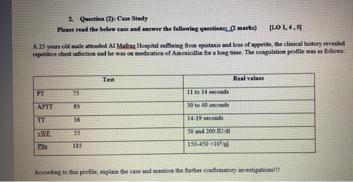  2. Question (2): Case Study Please read the below case and
