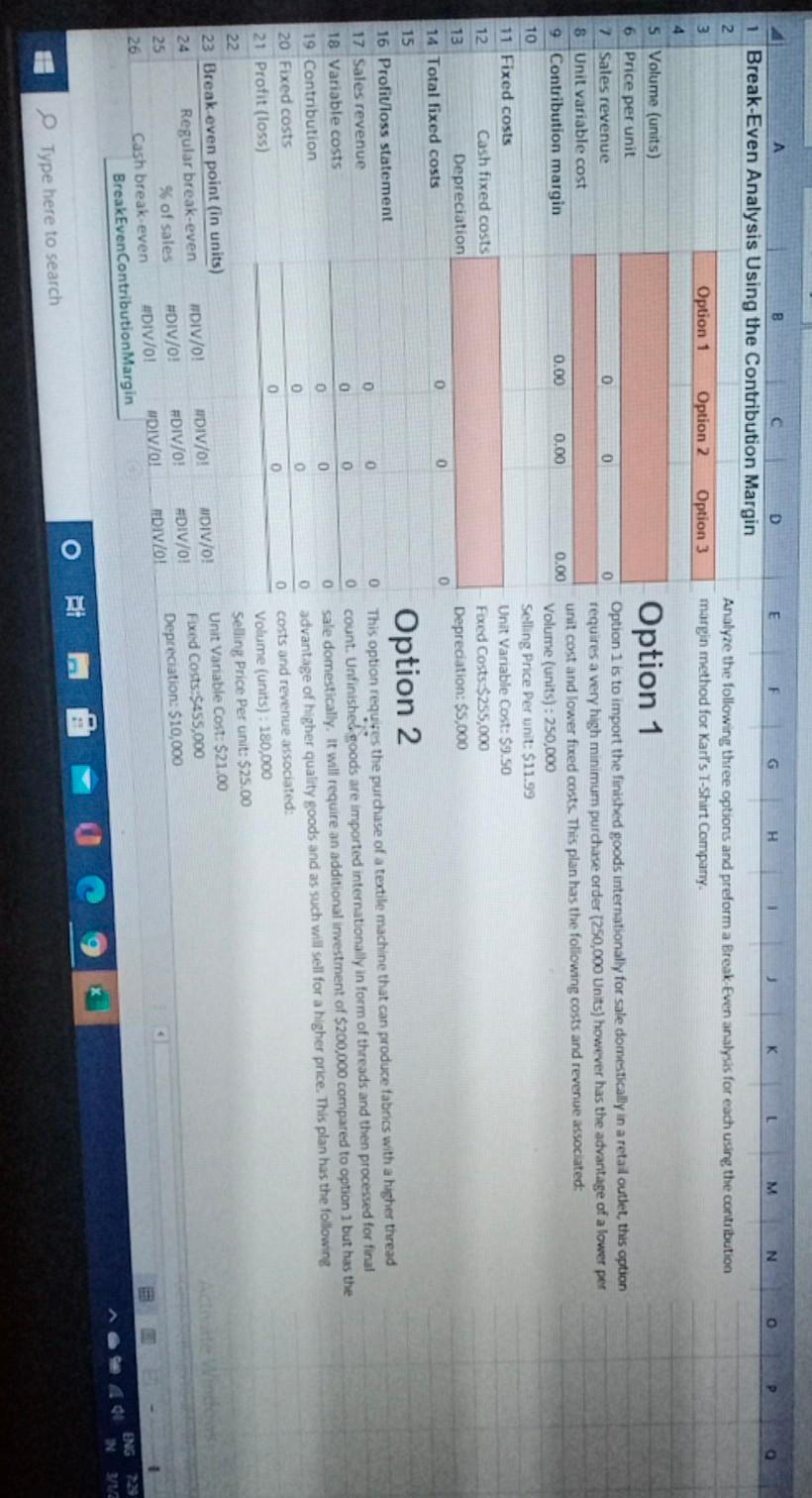  H M N 1 Break-Even Analysis Using the Contribution Margin 2.