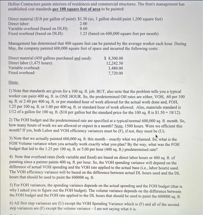 15-24 needs to be answered. please show work! Hellier Contractors paints interiors