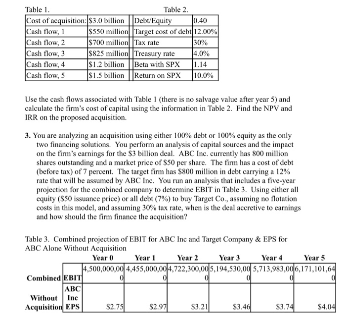  Please show me how to solve #3. Thanks! Table 1 Cost