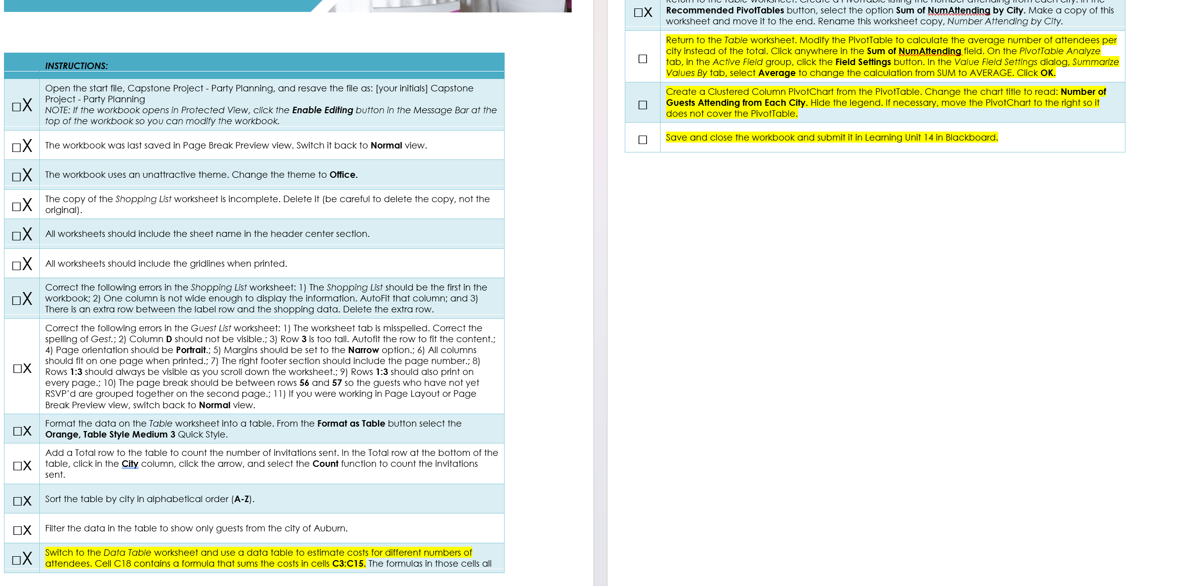 in the Message Bar at the top of the workbook so you