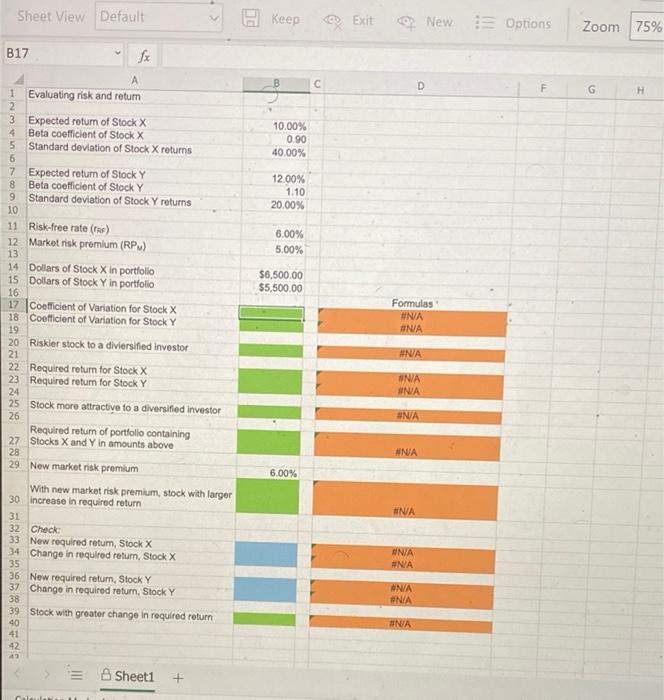 40% standard deviation of expected returns. Stock Y has a 12.0% expected